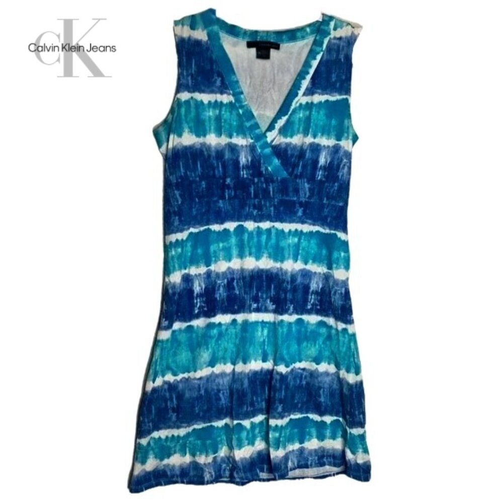 Calvin Klein Jeans Tie Die Print Dress, Sz Small, EUC